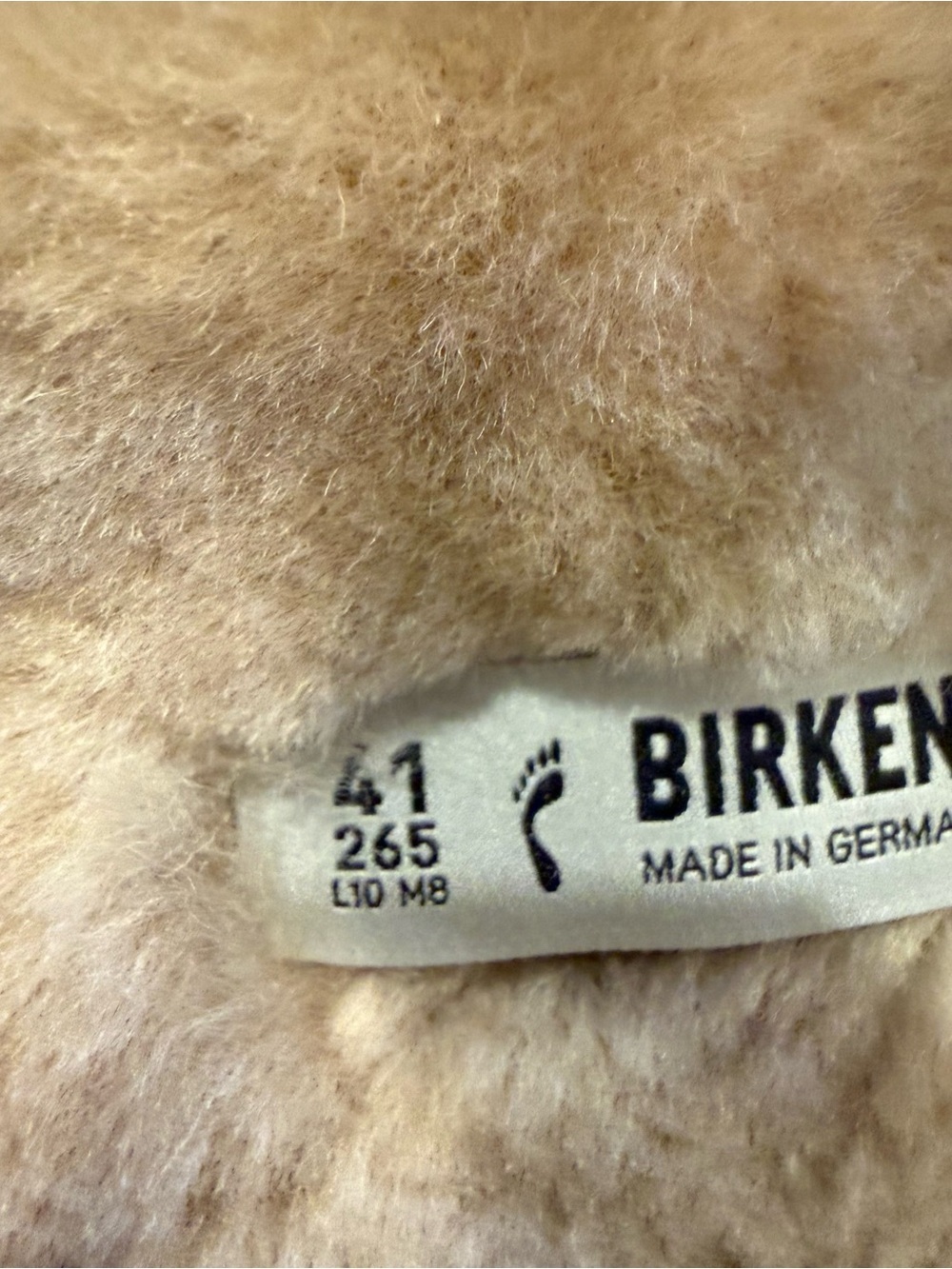 Birkenstock Arizona Genuine Shearling Slide Sandal Taupe Size W-10 M-8 EU 41 NWT - Picture 11 of 13